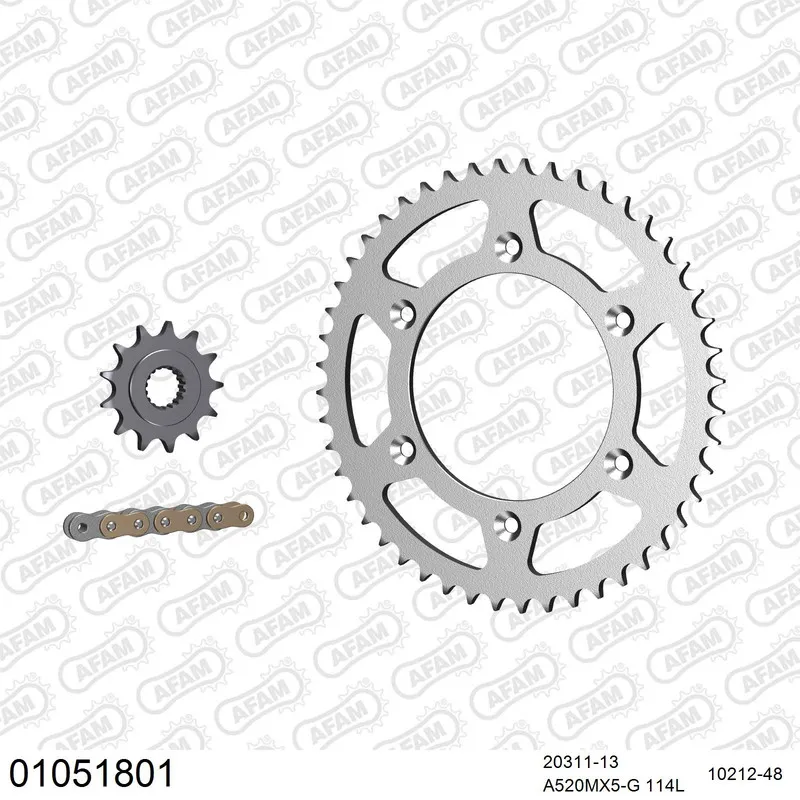 01051801 AFAM Kettensatz Stahl 520 MX6-GG 13x48 - Honda CRF 450 R 2004-08 - 01051801
