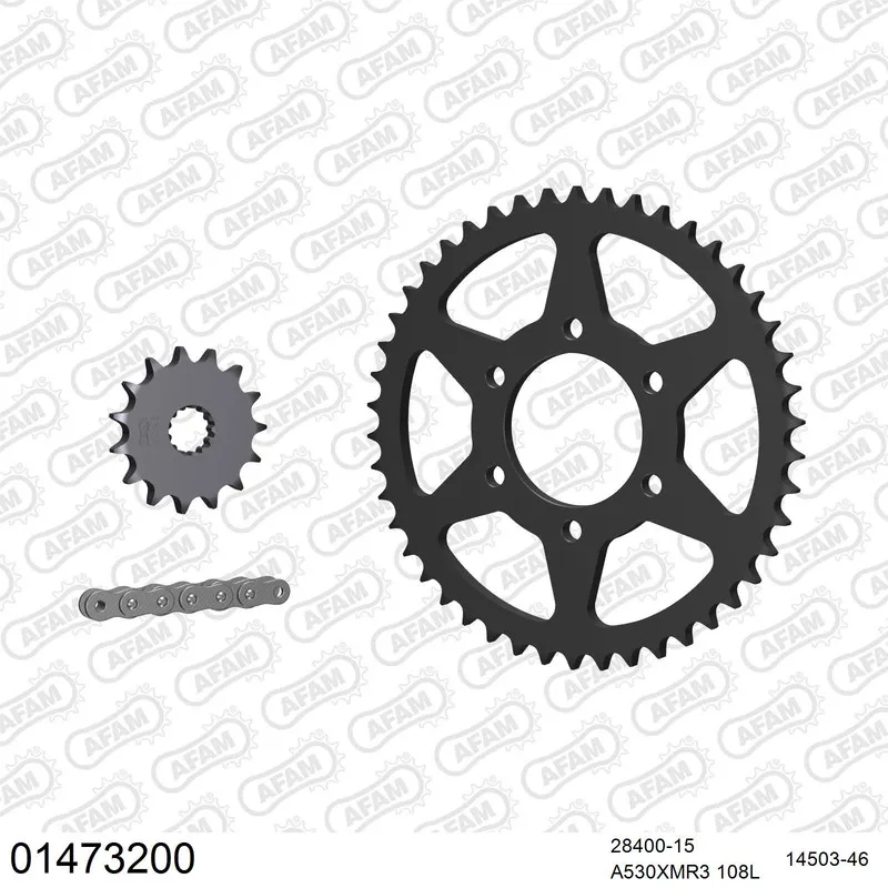 01473200 AFAM Kettensatz Stahl 530 XMR3 15x46 - Suzuki GS 650 G Katana 1981-83 - 01473200