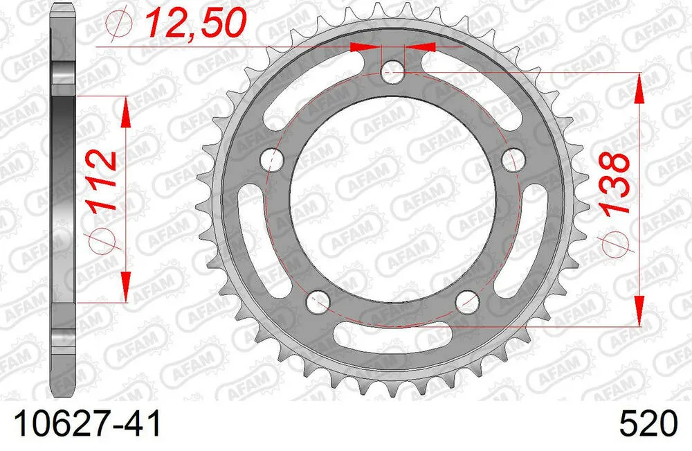 10627-41 AFAM Kettensatz Stahl 520 XMR3 15x41 - Honda CB 500 X 2013-18 - 01059209