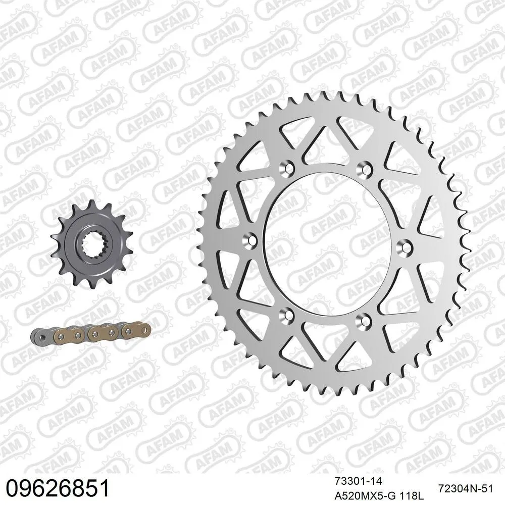 09626851 AFAM Kettensatz Aluminium 520 MX6-GG 14x51 - Gasgas MC 250 F 2021-23 - 09626851