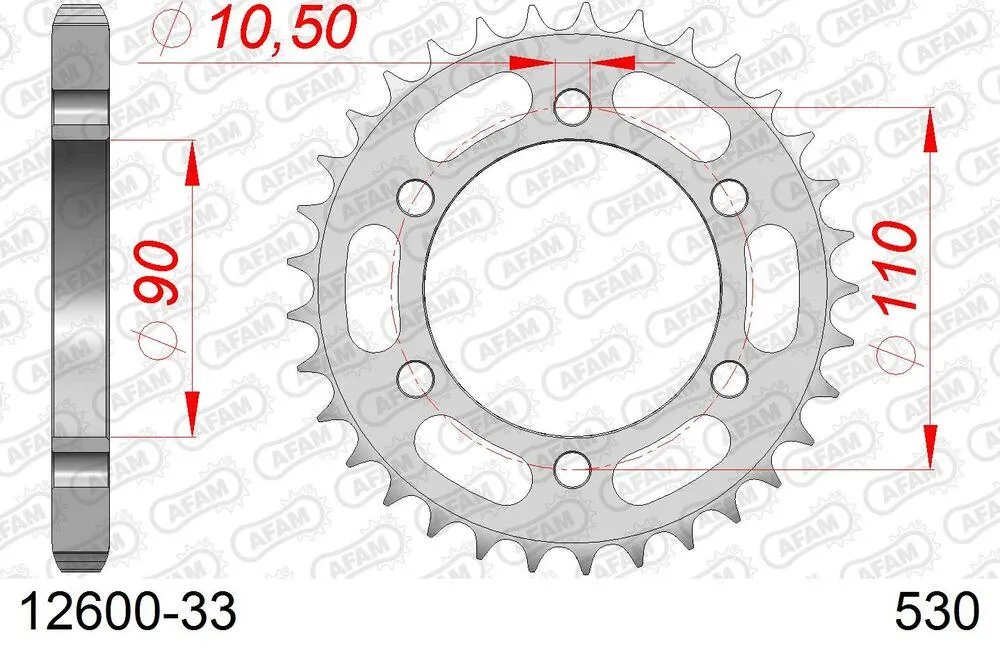 AFAM Kettensatz Stahl 530 XMR3 17x33 - Yamaha XS 650 1975-81 - 01273200