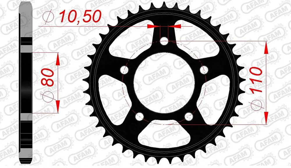 afam_kettenrad_hinten_10504 AFAM Kettensatz Stahl 525 XRR 16x44 - Honda VT 600 C Shadow 1987-00