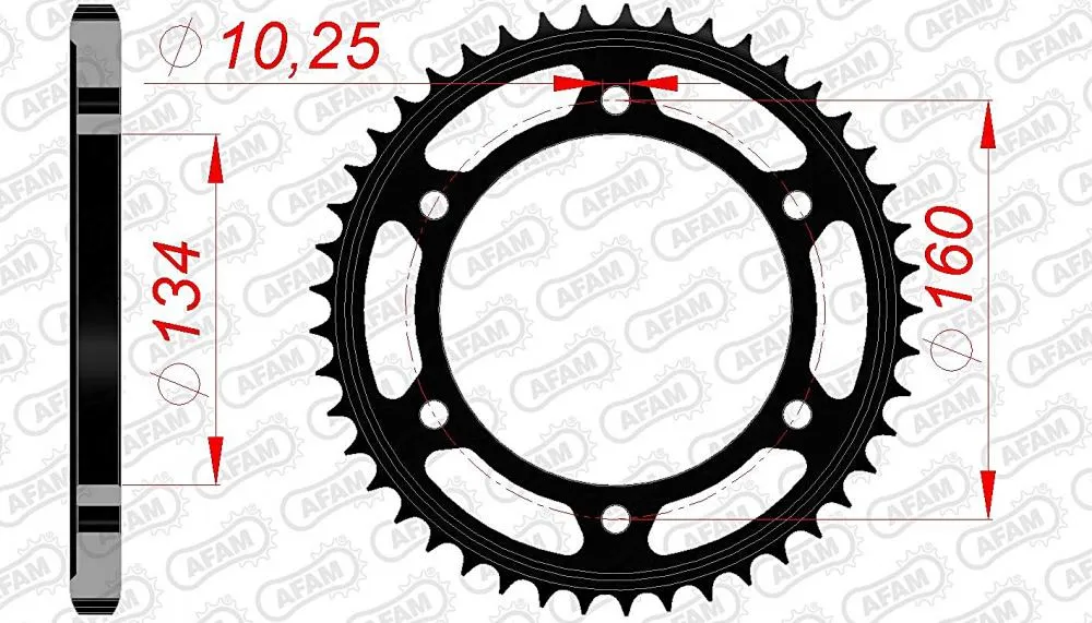 afam_kettenrad_hinten_10617 AFAM Kettensatz Stahl 525 XSR2-G 16x42 - Honda CBR 600 RR 2003-06