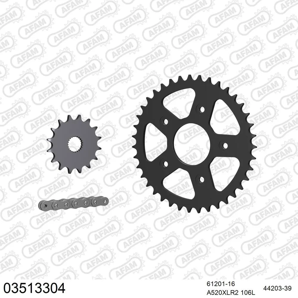 03513304 AFAM Kettensatz Stahl 520 XLR2 16x39 - Aprilia RS 125 1996-98 - 03513304