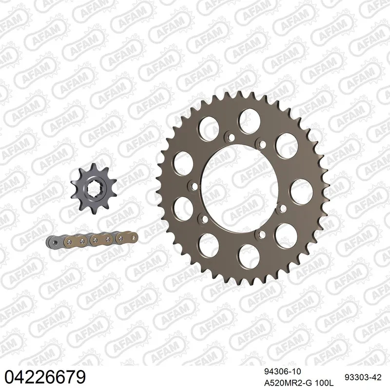 04226679 AFAM Kettensatz Aluminium 520 MR2-G 10x42 - Sherco Trial 2.5 1999-01 - 04226679