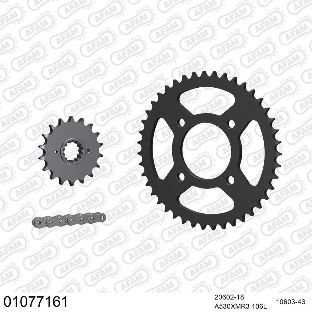 01077161 AFAM Kettensatz Stahl 530 XMR3 18x43 - Honda CB 750 C Custom 1980 - 01077161