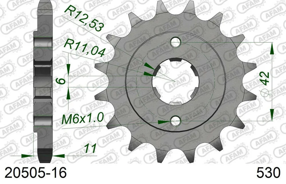 20505-16 AFAM Kettensatz Stahl 530 XMR3 16x40 - Honda CB 650 1979-81 - 01073200