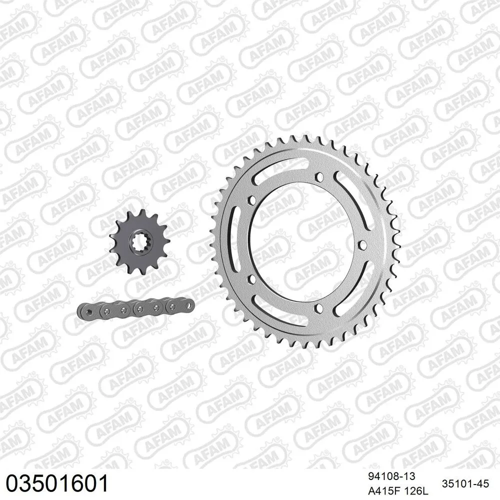 AFAM Kettensatz Stahl 415 F 13x45 - Aprilia AE 50 Pegaso 1992-96 - 03501601