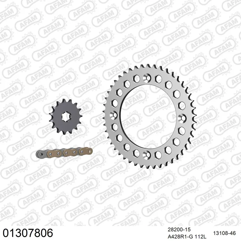 AFAM Kettensatz Aluminium 428 R1-G 15x46 - Yamaha YZ 80 1985 - 01307806