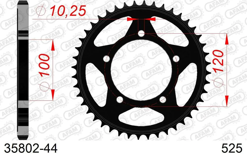 AFAM Kettensatz Stahl 525 XSR2-G 16x44 - Aprilia 900 Shiver ABS 2017-20 - 03586131