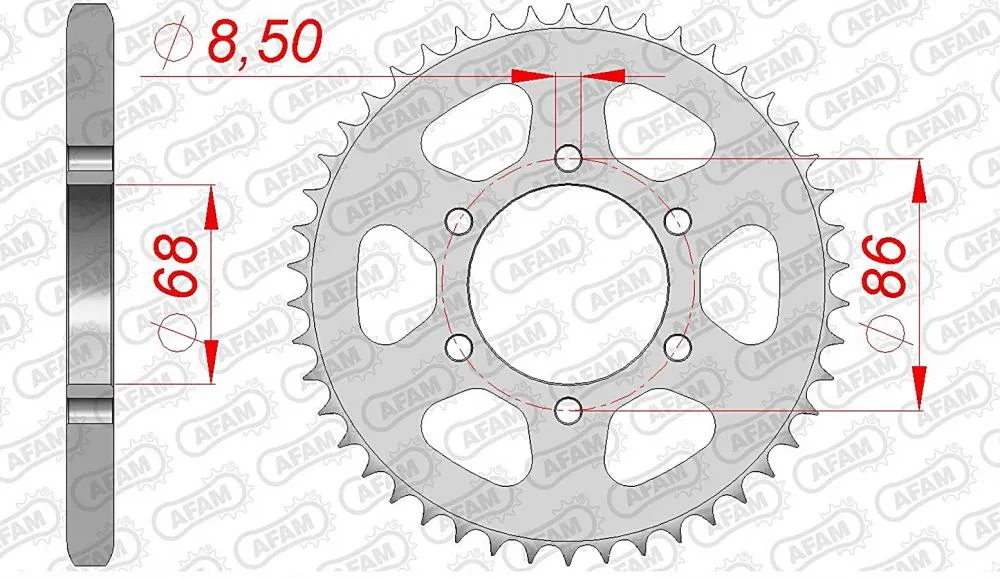 afam_kettenrad_hinten_16201 AFAM Kettensatz Stahl 428 R1-G 15x46 - Kawasaki BN 125 Eliminator 1998-07
