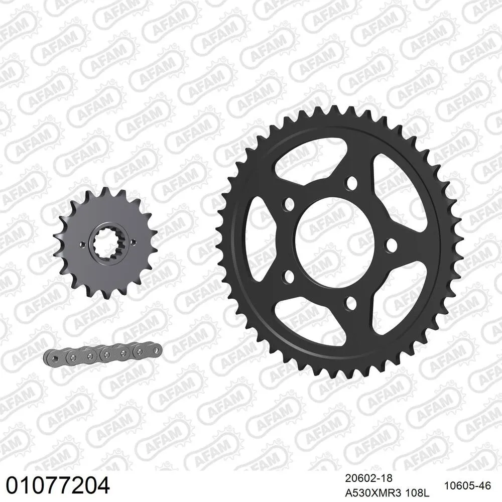 01077204 AFAM Kettensatz Stahl 530 XMR3 18x46 - Honda CB 750 F 1979-84 - 01077204