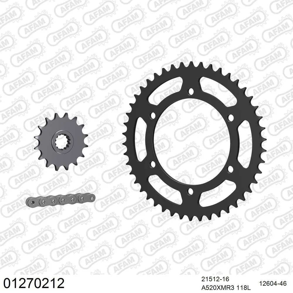 01270212 AFAM Kettensatz Stahl 520 XMR3 16x46 - Yamaha XJ 600 F Diversion 2010-16 - 01270212