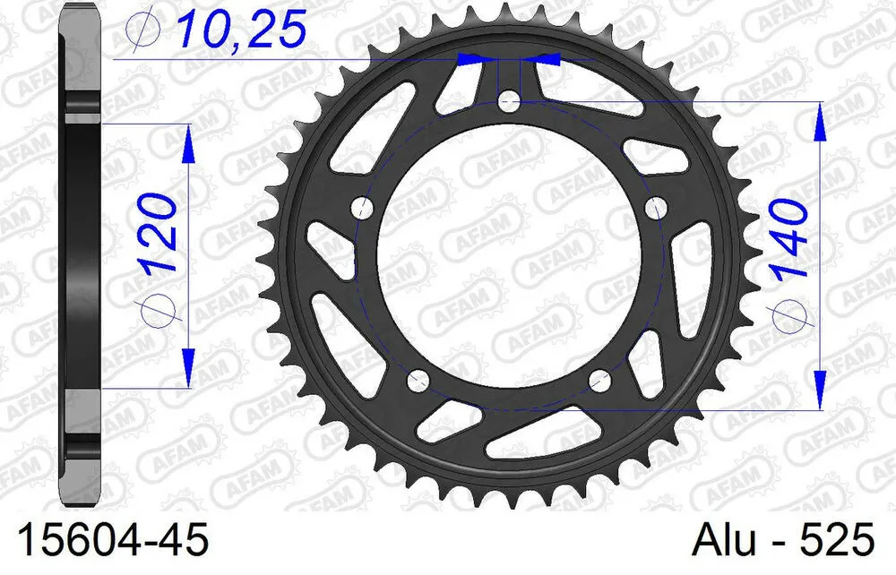 15604-45 AFAM Kettensatz Aluminium 525 XMR3 16x45 - Suzuki GSX-R 600 2001-03 - 01570243