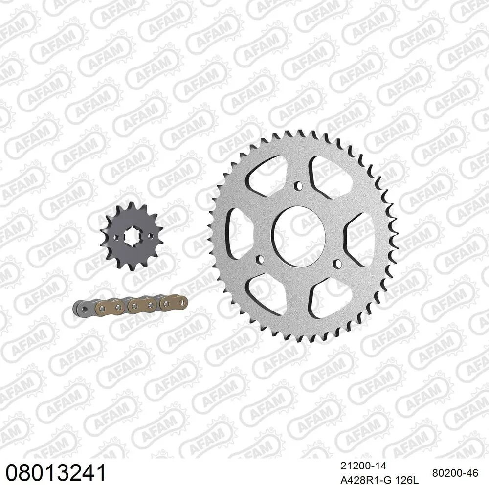 AFAM Kettensatz Stahl 428 R1-G 14x46 - Rieju RS2 125 2006-10 - 08013241