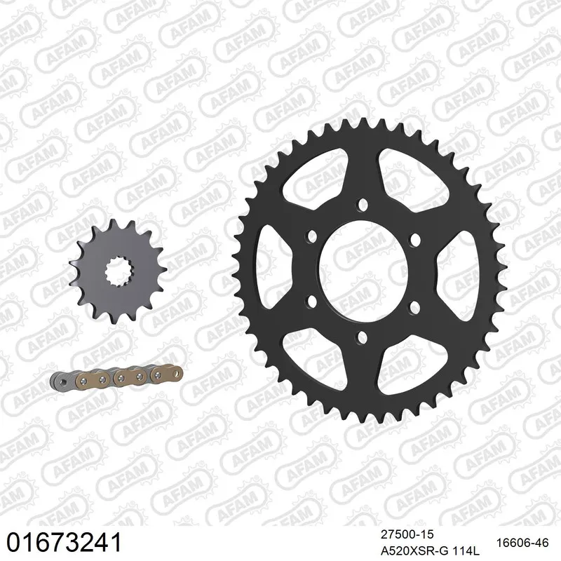 01673241 AFAM Kettensatz Stahl 520 XSR-G 15x46 - Kawasaki Ninja 650 2017-24 - 01673241