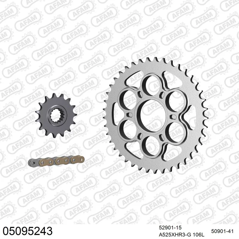 05095243 AFAM Kettensatz Stahl 525 XHR3-G 15x41 - Ducati 1199 Panigale R 2013-15 - 05095243