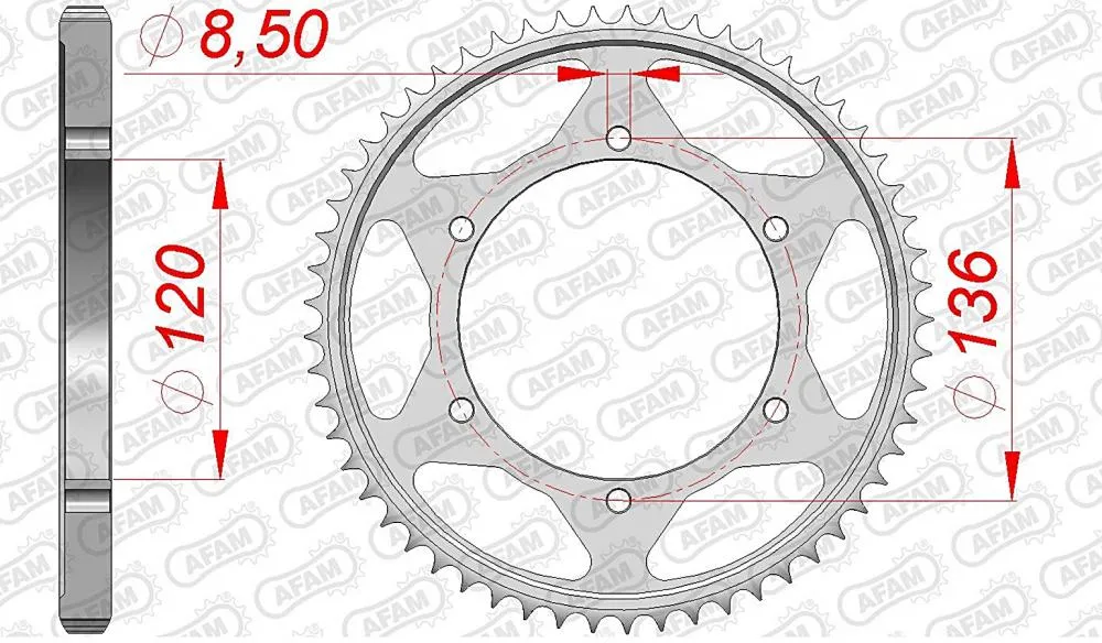 AFAM Kettensatz Stahl 428 XMR-G 16x57 - Yamaha TDR 125 R 1994-03