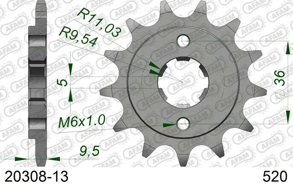 AFAM Kettensatz Stahl 520 XRR3-G 13x38 - Honda TRX 250 X 1987-92 - 01026900