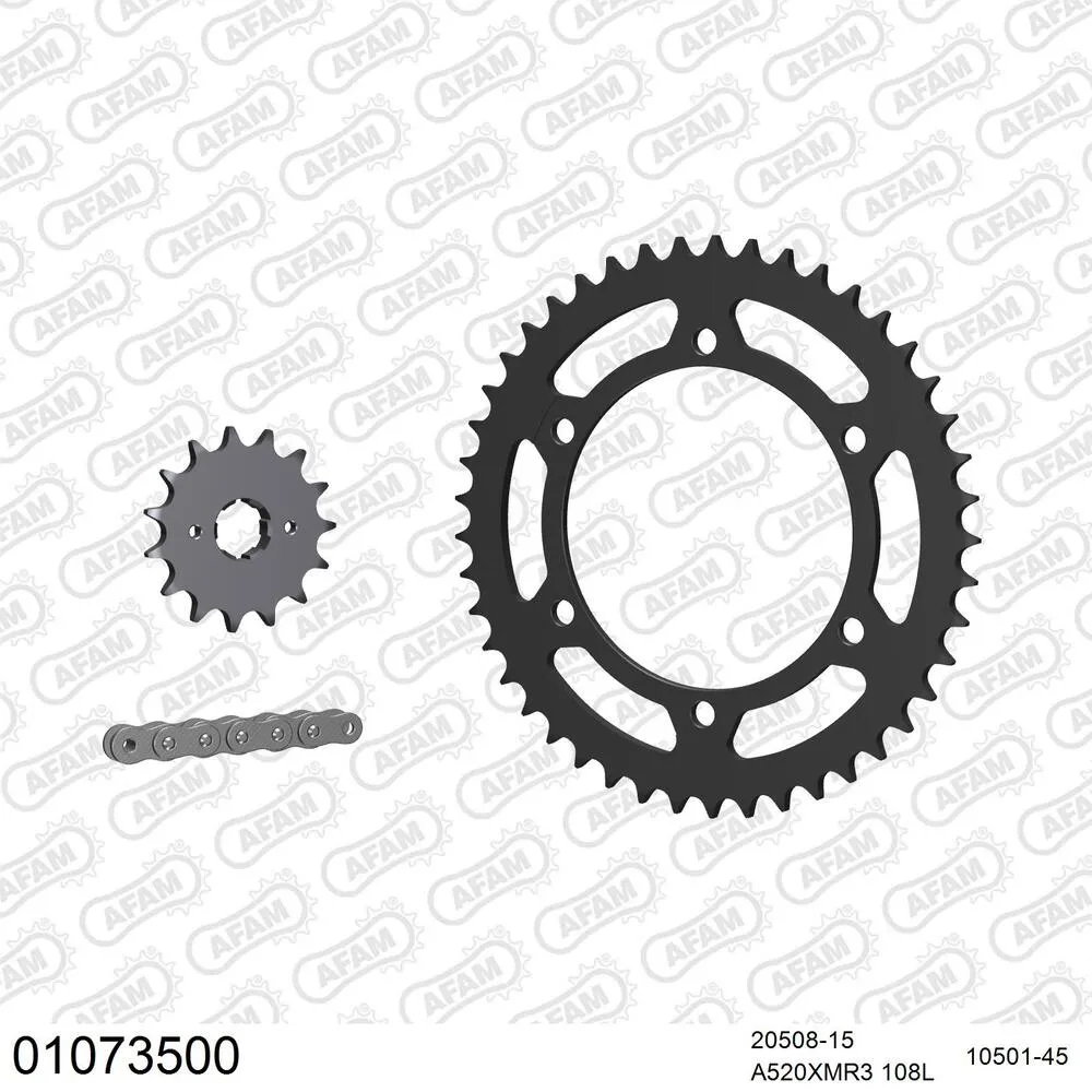 AFAM Kettensatz Stahl 520 XMR3 15x45 - Honda NX 650 1988 - 01073500
