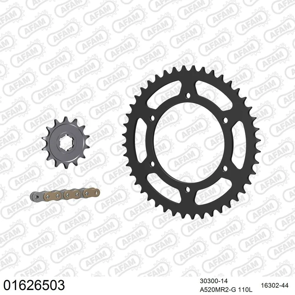 AFAM Kettensatz Stahl 520 MR2-G 14x44 - Kawasaki KL 250 1980-85 - 01626503