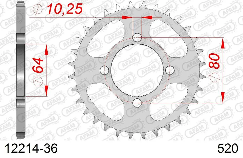 12214-36 AFAM Kettensatz Stahl 520 XRR3-G 14x36 - Aeon 220 Cobra 2005-11 - 11022900