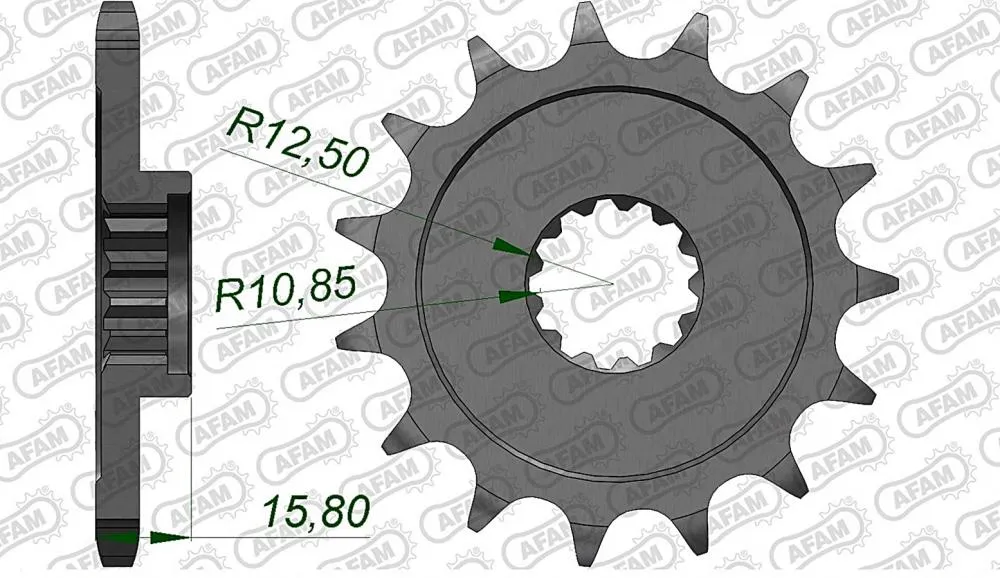 AFAM Kettensatz Stahl 525 XRR 15x40 - Kawasaki ZX-6R Ninja 1998-02