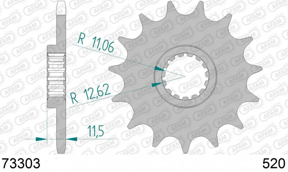 AFAM_Kettensatz_Stahl_520_XSR_G_16x40___KTM_Duke_690_2008_19_Ritzel_vorne_neu AFAM Kettensatz Stahl 520 XSR-G 16x40 - KTM Duke 690 2008-19