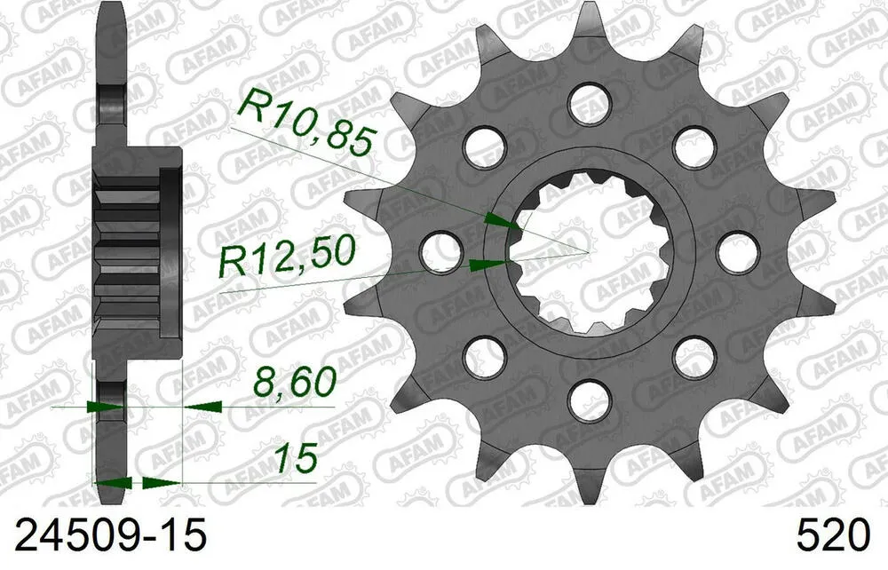 AFAM Racing Kettensatz Aluminium 520 XSR-G 15x40 - Kawasaki Ninja ZX 6 R 1998-01 - 01770402