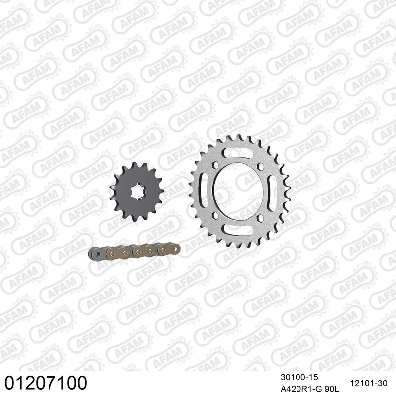 AFAM Kettensatz Stahl 420 R1-G 15x30 - Yamaha LB2 80 Chappy 1980 - 01207100
