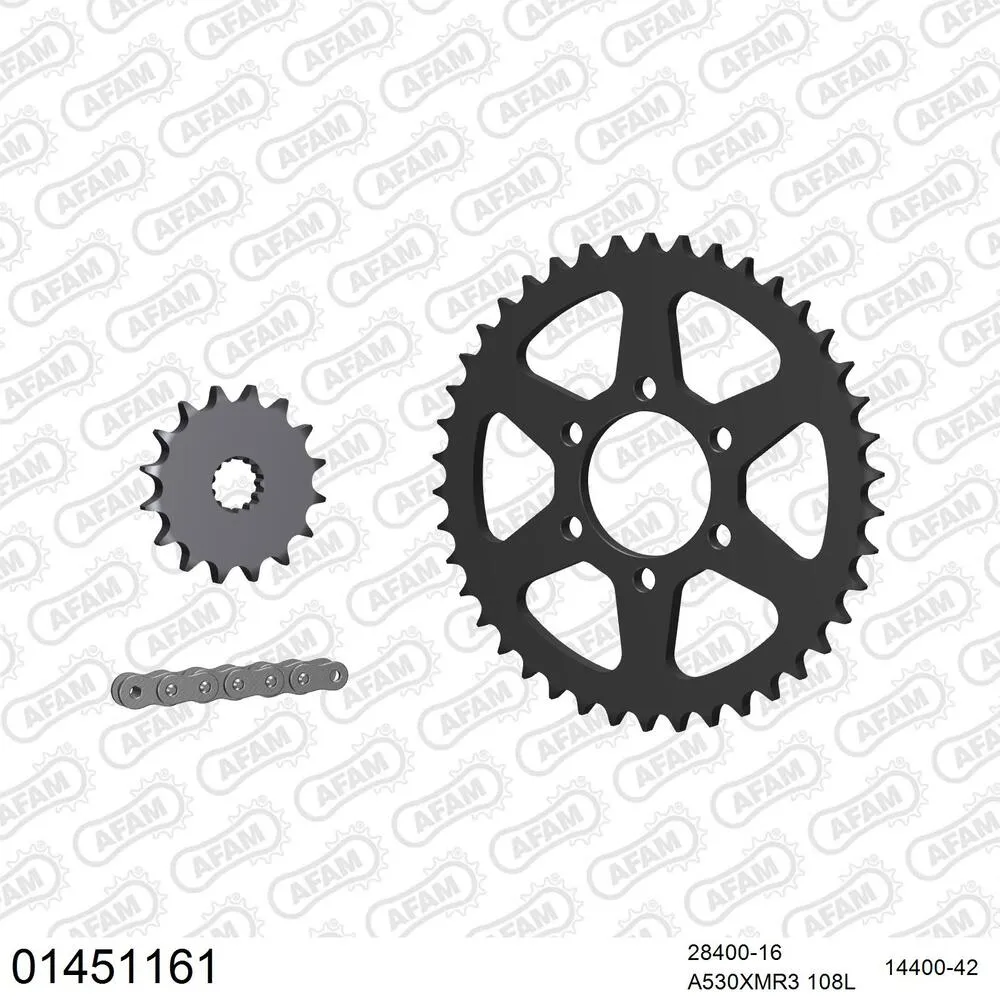 AFAM Kettensatz Stahl 530 XMR3 16x42 - Suzuki GS 450 L 1980-87 - 01451161