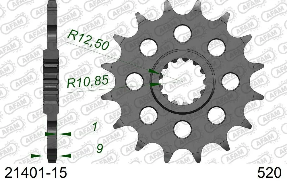 21401-15 AFAM Kettensatz Stahl 520 XRR3-G 15x44 - Yamaha SR 400 2014-16 - 01243133