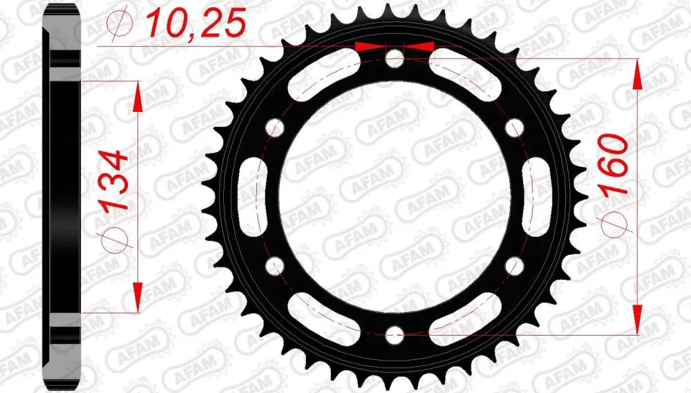 afam_kettenrad_hinten_10616 AFAM Kettensatz Stahl 530 XHR2-G 16x42 - Honda CBR 1000 RR Fireblade 2006-07