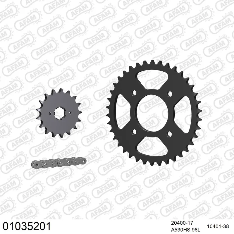AFAM Kettensatz Stahl 530 HS 17x38 - Honda CB 350 F Four 1972-75 - 01035201