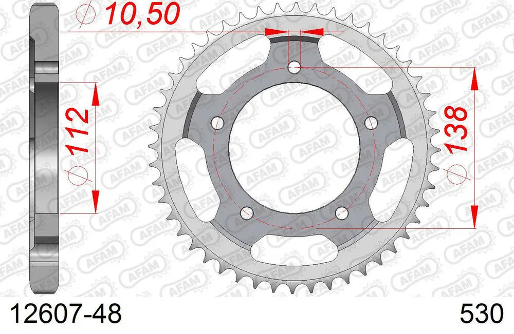 12607-48 AFAM Kettensatz Stahl 530 XRR2 16x48 - Yamaha YZF-R 6 1999-02 - 01270245