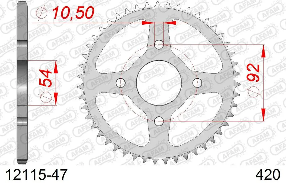 AFAM Kettensatz Stahl 420 R1-G 11x47 - MBK TZR 50 X-Power 2003-06 - KIT108071