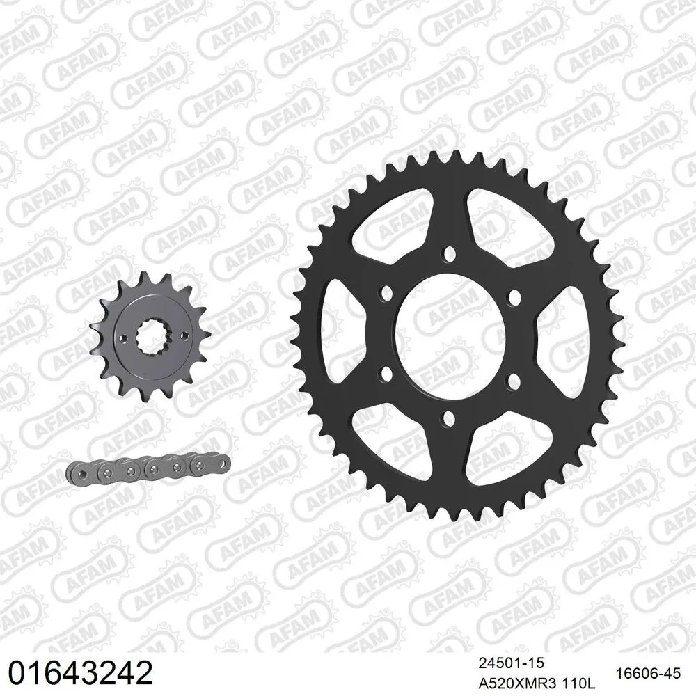AFAM Kettensatz Stahl 520 XMR3 15x45 - Kawasaki ZXR 400 1991-99 - 01643242