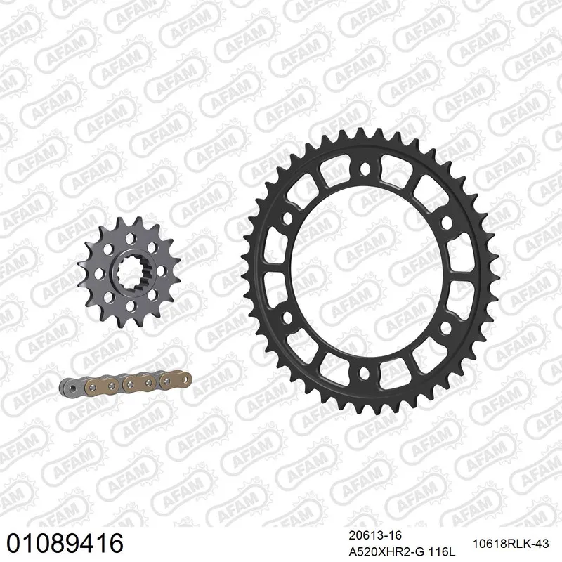 AFAM Racing Kettensatz Stahl 520 XHR2-G 16x43 - Honda CBR 1000 RA Fireblade C-ABS 2017-19 - 01089416
