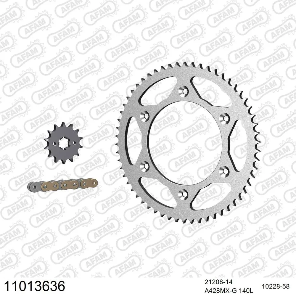 AFAM Kettensatz Stahl 428 MX-G 14x58 - Hm-honda CRM F X 125 2009-11 - 11013636