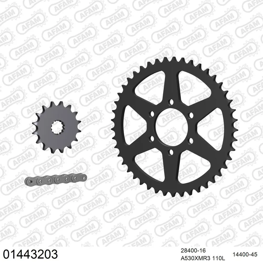 AFAM Kettensatz Stahl 530 XMR3 16x45 - Suzuki GSX 400 E-S 1982-87 - 01443203