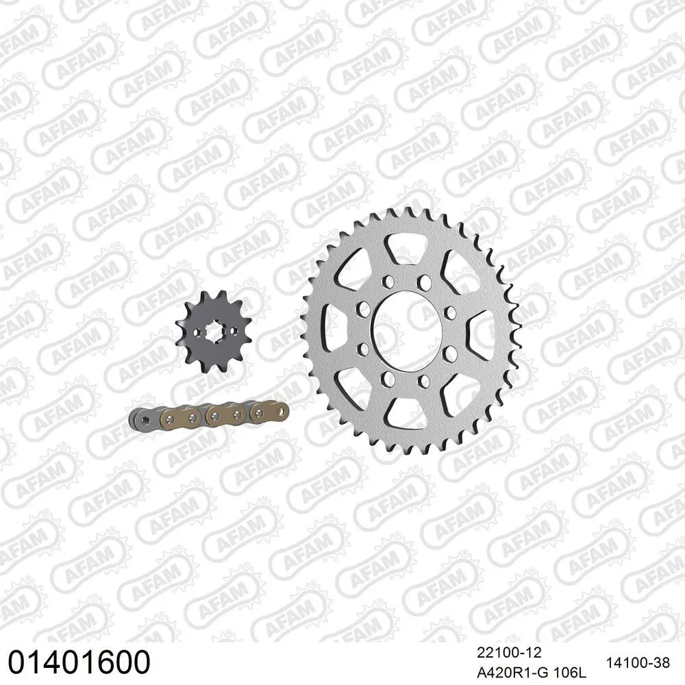 AFAM Kettensatz Stahl 420 R1-G 12x38 - Suzuki AP 50 1975-78 - 01401600