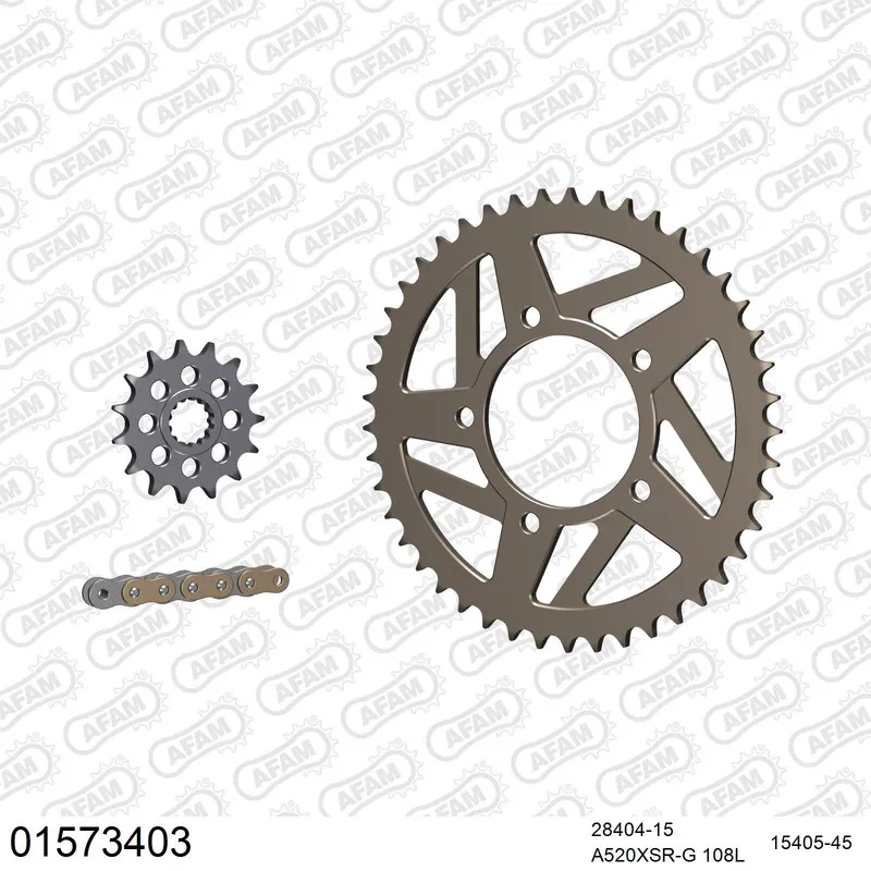 01573403 AFAM Racing Kettensatz Aluminium 520 XSR-G 15x45 - Suzuki SV 650 S 2008-11 - 01573403