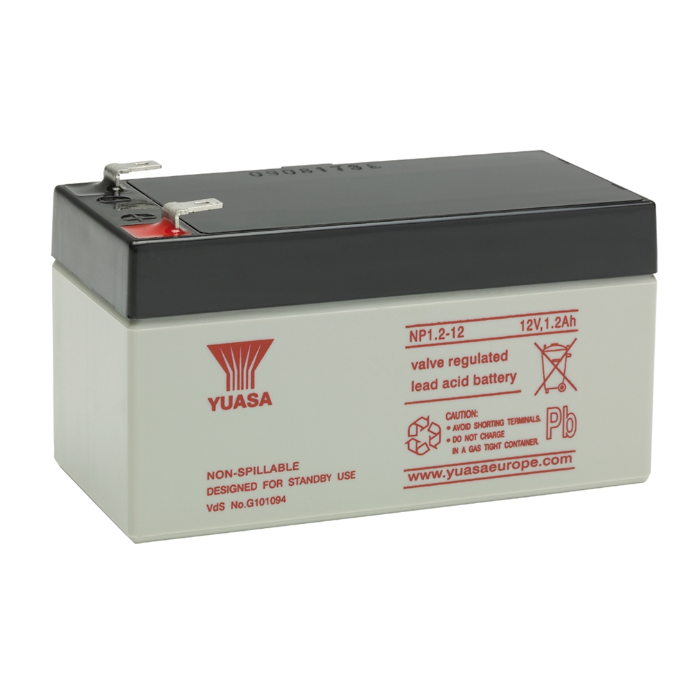 Yuasa NP1.2-12 AGM VRLA Industriebatterie 12V - 1.2 Ah Yuasa NP1.2-12 AGM VRLA Industriebatterie 12V - 1.2 Ah
