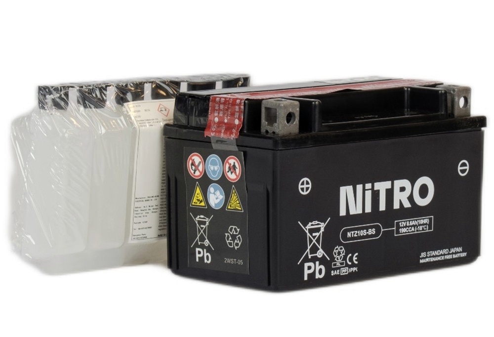Nitro NTZ10S-BS AGM Batterie 12V 8.6 Ah mit Säurepack