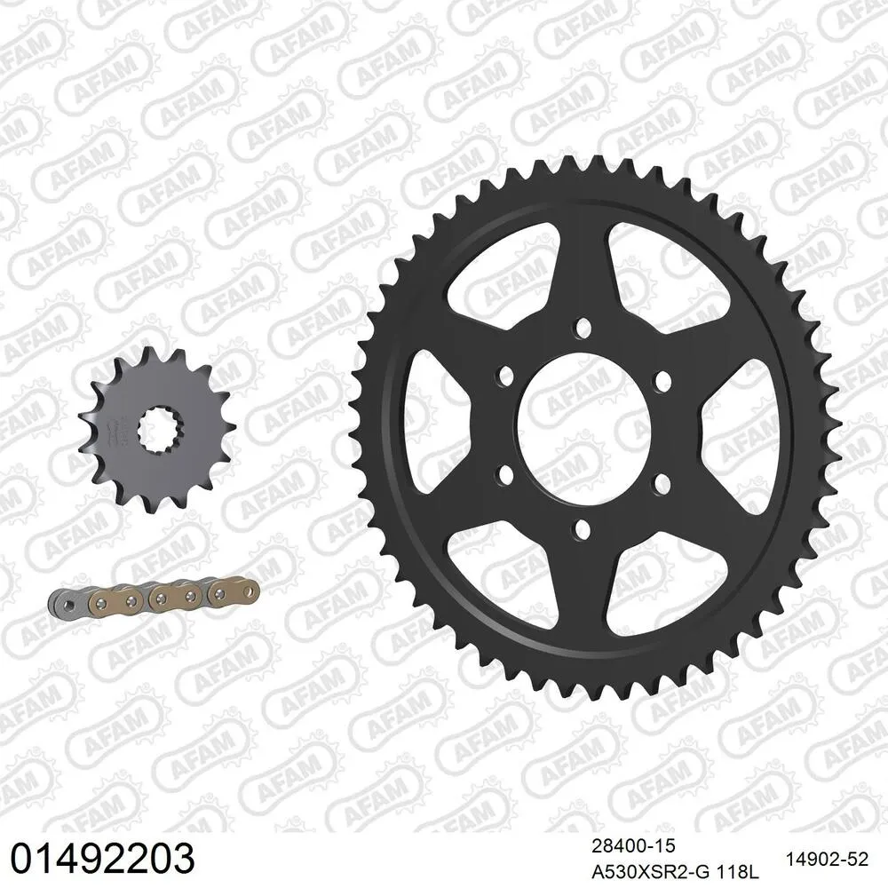 01492203 AFAM Kettensatz Stahl 530 XSR2-G 15x52 - Suzuki GSX 1100 F 1987-88 - 01492203