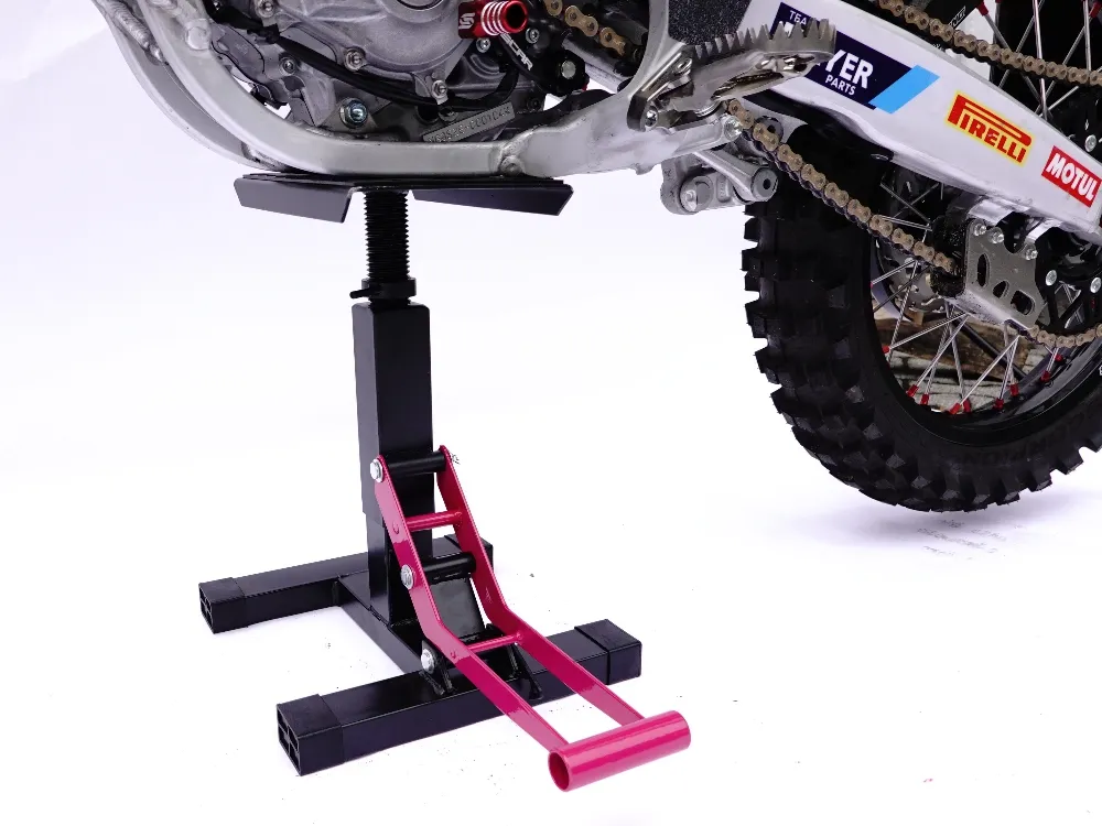 TMP Motocross & Enduro Hubständer Factory / MX Montageständer - schwarz-pink