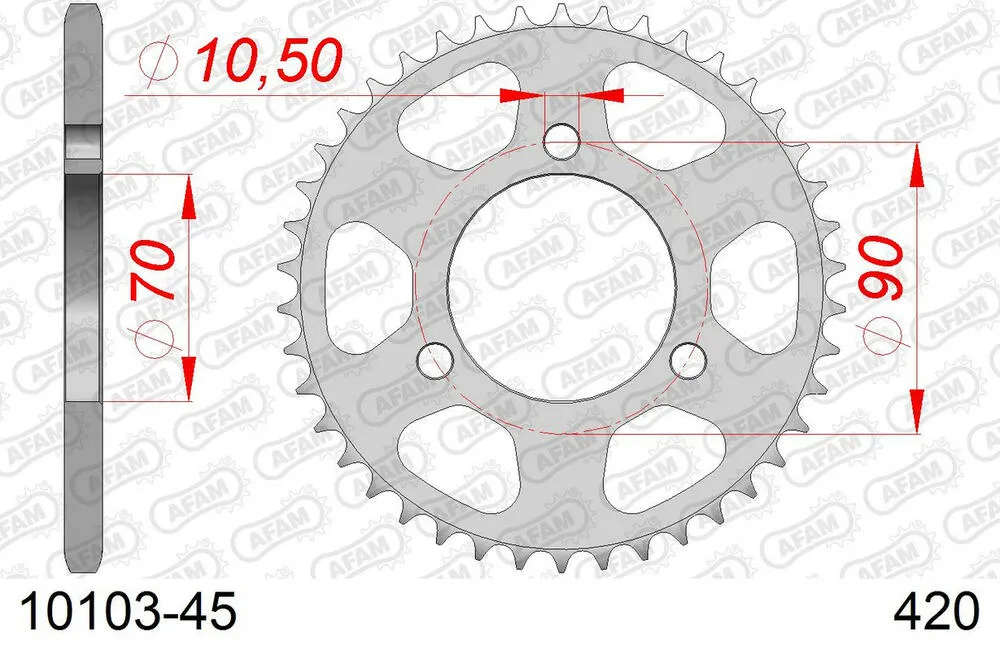 10103-45 AFAM Kettensatz Stahl 420 R1-G 15x45 - Honda MTX 80 1982 - 01007601