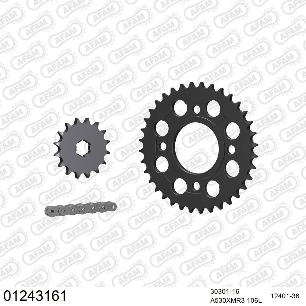AFAM Kettensatz Stahl 530 XMR3 16x36 - Yamaha XS 400 SE 1980-81 - 01243161