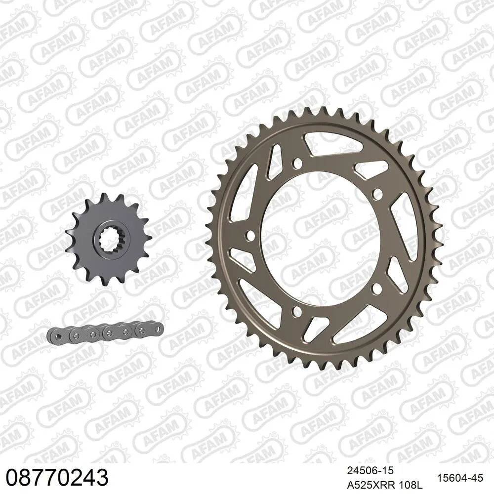 08770243 AFAM Kettensatz Aluminium 525 XMR3 15x45 - Triumph Speedfour 600 2004-05 - 08770243