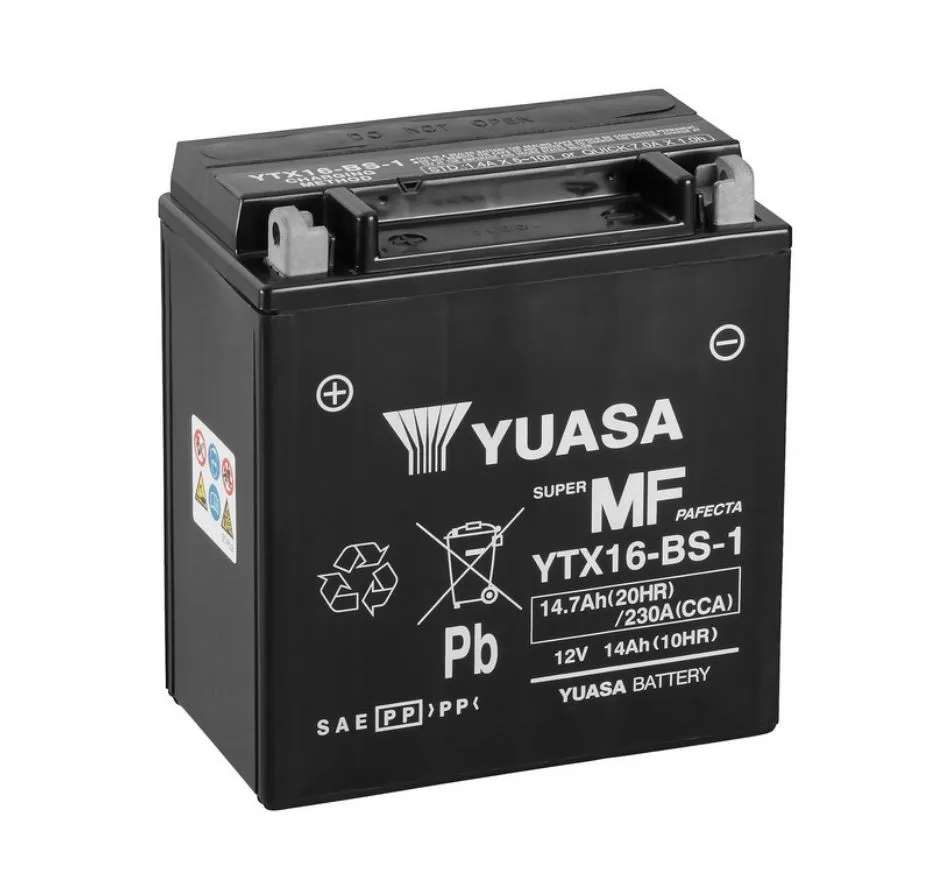 Yuasa-yTX16-BS-1 Yuasa YTX16-BS-1 AGM Batterie 12V 14AH - Einbaufertig (FTH16-BS1)